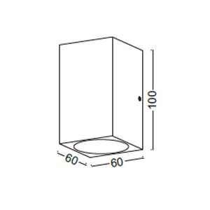 ขนาดโคมไฟผนัง CUBE-2 LED 2x1W