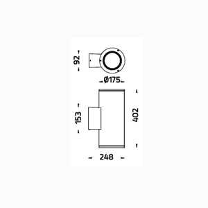 DRAWIG โคมไฟติดผนังภายนอก MAXI TUBE WALL 5003 PAR38