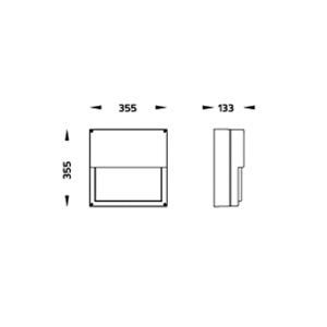 DRAWING โคมไฟติดผนังภายนอก MAXI HALF DRIFT 7036 E27