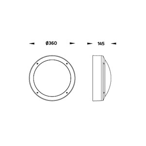 DRAWING โคมไฟติดผนังภายนอก MAXI RETINA-1 7010 E27