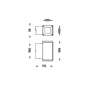 DRAWING โคมไฟติดผนังภายนอก MINI CORE WALL 5111 PAR20