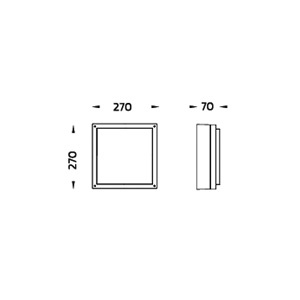 DRAWING โคมไฟติดผนังภายนอก MINI FLAT DRIFT 7024