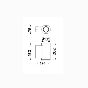 DRAWING โคมไฟติดผนังภายนอก MINI TUBE WALL 5001