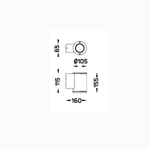 DRAWING โคมไฟติดผนังภายนอก MINI TUBE WALL 5004 PAR20
