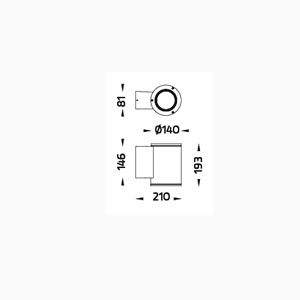 DRAWING โคมไฟติดผนังภายนอก MINI TUBE WALL 5005 PAR30