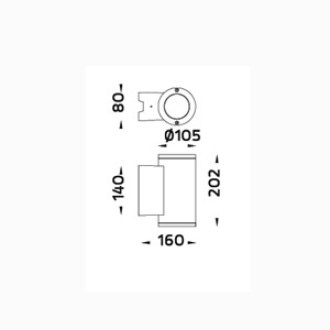 DRAWING โคมไฟติดผนังภายนอก MINI TUBE WALL 5007 GU10