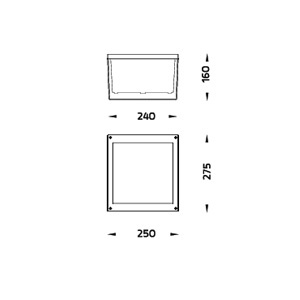 DRAWING โคมไฟติดผนังภายนอก PLUTO-SLIM FLAT 6031