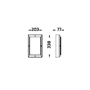 DRAWING โคมไฟติดผนังภายนอก XEON FLAT WALL LIGHT 7028