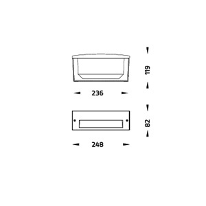 DRAWING โคมไฟสเตปไลท์ภายนอก I-BRICK H-RAMP6061 LED 4W