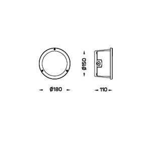 DRAWING โคมไฟสเตปไลท์ภายนอก LUNA 6008 LED 3W