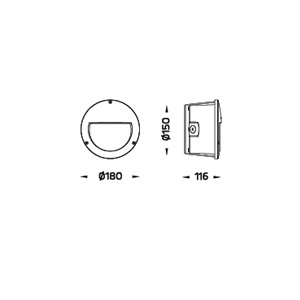 DRAWING โคมไฟสเตปไลท์ภายนอก LUNA RAMP 6071 LED 3W
