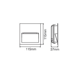DRAWING โคมไฟสเตปไลท์ภายนอก STEP-RS LED 3W