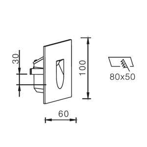 Drawing โคมไฟบันได STEP-F LED 1W
