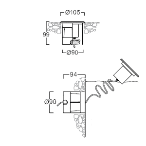 Drawing-โคมไฟฝังผนังใต้น้ำ SUW-015