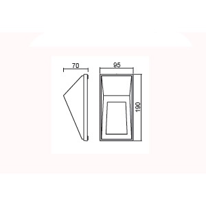 ขนาด โคมไฟบันไดLED GLENN 6W