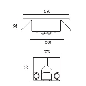 ขนาด-โคมไฟขั้นบันได-LED-HAPER-Aบันได HAPER-A LED 5W