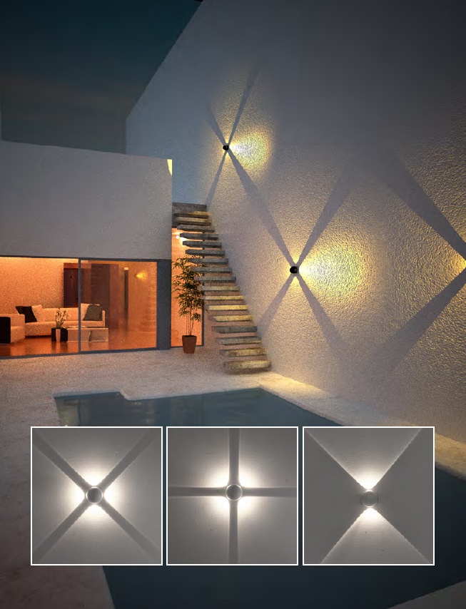 ไฟติดผนังภายนอก แสงส่อง4ทางและสองทาง ใช้ตกแต่งผนัง Outdoor wall light led